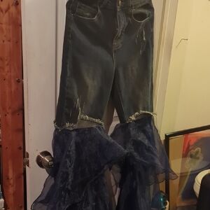 Fashion Nova Dark Blue Flare Jeans